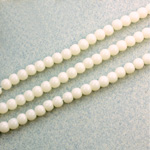Czech Pressed Glass Bead - Smooth Round 04MM IVORY