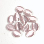 Fiber-Optic Flat Back Stone with Faceted Top and Table - Oval 08x6MM CAT'S EYE LT PURPLE