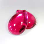 Plastic Flat Back Foiled Cabochon - Pear 25x18MM FUCHSIA