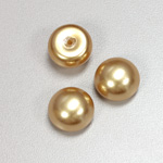 Glass High Dome Cabochon Pearl Dipped - Round 16MM GOLD