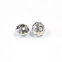 Metalized Plastic Bead - Faceted Wheel 12MM SILVER