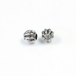 Metalized Plastic Bead - Melon Round 09MM ANT SILVER