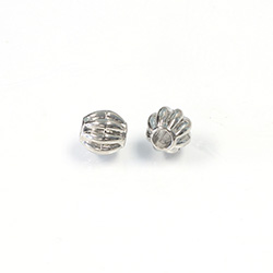 Metalized Plastic Bead - Melon Round 09MM SILVER