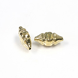 Metalized Plastic Engraved Bead - Fancy 19x11MM GOLD