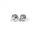 Metalized Plastic Engraved Bead - Fancy 10MM SILVER