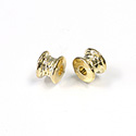 Metalized Plastic Engraved Bead - Fancy 10x8MM GOLD