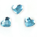 Aurora Crystal Flat Back Fancy Stone - Heart 06MM AQUA BOHEMICA Foiled #8001