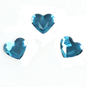 Aurora Crystal Flat Back Fancy Stone - Heart 06MM BLUE ZIRCON Foiled #8031