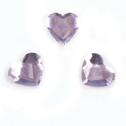 Aurora Crystal Flat Back Fancy Stone - Heart 06MM LIGHT ROSE Foiled #5002