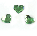 Aurora Crystal Flat Back Fancy Stone - Heart 06MM PERIDOT Foiled #9013