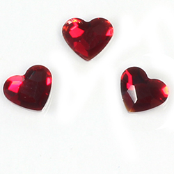 Aurora Crystal Flat Back Fancy Stone - Heart 06MM SIAM RUBY Foiled #4022