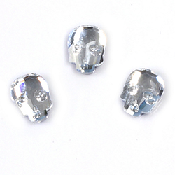 Aurora Crystal Flat Back Hot Fix Fancy Stone - Skull 08x6.2MM CRYSTAL Foiled #0001