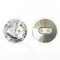 Aurora Crystal Button - 2 Hole - Round 14MM CRYSTAL Foiled #0001

