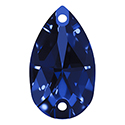 Aurora Crystal Flat Back 2-Hole Sew-on Foiled Stone - Pearshape 14x10MM SAPPHIRE #7026