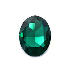 Aurora Crystal Point Back Fancy Stone Foiled - Oval 18x13MM EMERALD #9021