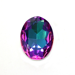 Aurora Crystal Point Back Fancy Stone Foiled - Oval 25x18MM HELIOTROPE #0001HEL