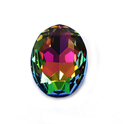 Aurora Crystal Point Back Fancy Stone Foiled - Oval 18x13MM VITRAIL MEDIUM #0001VM