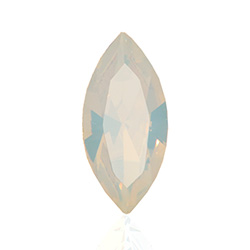 Austrian Crystal Point Back Fancy Stone - Navette 10x5MM WHITE OPAL Foiled
