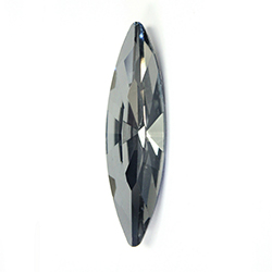 Aurora Crystal Point Back Fancy Stone Foiled - Navette Thin 24x6MM BLACK DIAMOND #1021