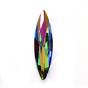 Aurora Crystal Point Back Fancy Stone Foiled - Navette Thin 15x4MM VITRAIL MEDIUM #0001VM
