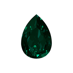 Aurora Crystal Point Back Fancy Stone Foiled - Pearshape Drop 30x20MM EMERALD #9021