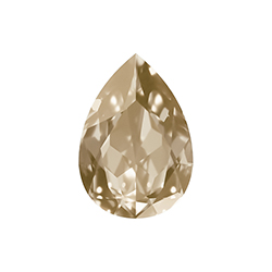 Aurora Crystal Point Back Fancy Stone Foiled - Pearshape Drop 18x13MM GOLDEN SHADOW #0001GSH