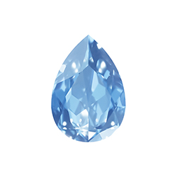 Aurora Crystal Point Back Fancy Stone Foiled - Pearshape Drop 18x13MM LIGHT SAPPHIRE #7002

