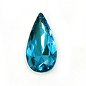 Aurora Crystal Point Back Fancy Stone Foiled - Teardrop 14x7MM DARK AQUAMARINE #8022
