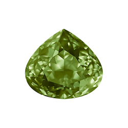 Aurora Crystal Point Back Fancy Stone Foiled - Wide Pear 15.5x14MM OLIVINE #9032
