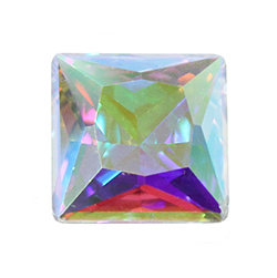 Aurora Crystal Point Back Fancy Stone Foiled - Square Princess Cut 12x12MM CRYSTAL AB #0001AB