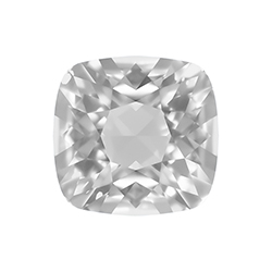 Aurora Crystal Point Back Fancy Stone Unfoiled - Square Antique 12x12MM CRYSTAL #0001U