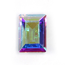 Aurora Crystal Point Back Fancy Stone Foiled - Baguette Step Cut 14x10MM CRYSTAL AB #0001AB