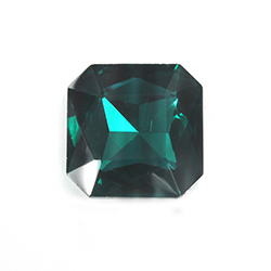 Aurora Crystal Point Back Fancy Stone Foiled - Square Octagon 23x23MM EMERALD #9021