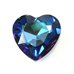 Aurora Crystal Point Back Fancy Stone Foiled - Heart 27MM BERMUDA BLUE #0001BBL
