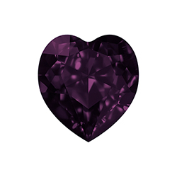 Aurora Crystal Point Back Fancy Stone Foiled - Heart 15.5x14MM AMETHYST #6021