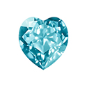 Aurora Crystal Point Back Fancy Stone Foiled - Heart 08.8x8MM AQUAMARINE #8002