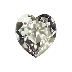 Aurora Crystal Point Back Fancy Stone Foiled - Heart 27MM BLACK DIAMOND #1021
