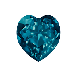 Aurora Crystal Point Back Fancy Stone Foiled - Heart 27MM BLUE ZIRCON #8031

