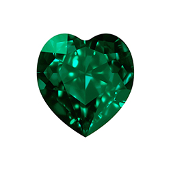 Aurora Crystal Point Back Fancy Stone Foiled - Heart 27MM EMERALD #9021