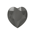 Aurora Crystal Point Back Fancy Stone Foiled - Heart 27MM HEMATITE #1131HEM
