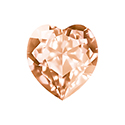 Aurora Crystal Point Back Fancy Stone Foiled - Heart 27MM LT PEACH #3022