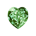 Aurora Crystal Point Back Fancy Stone Foiled - Heart 08.8x8MM PERIDOT #9013