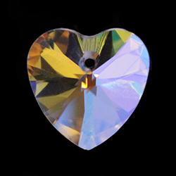 Aurora Crystal Pendant - Xilion Heart 12mm CRYSTAL AB #0001AB