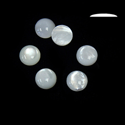 Shell Flat Back Cabochon - Round 06MM WHITE MOP