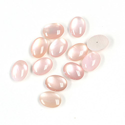 Shell Flat Back Cabochon - Oval 08x6MM PINK MUSSEL Shell