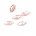 Shell Flat Back Cabochon - Navette 10x5MM PINK MUSSEL