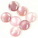 Shell Flat Back Cabochon - Round 11MM PINK MUSSEL