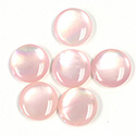 Shell Flat Back Cabochon - Round 13MM PINK MUSSEL