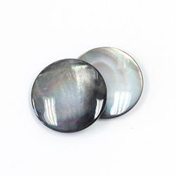 Shell Flat Back Cabochon - Round 20MM BLACK TAHITI PEARL