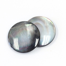 Shell Flat Back Cabochon - Round 22MM BLACK TAHITI PEARL